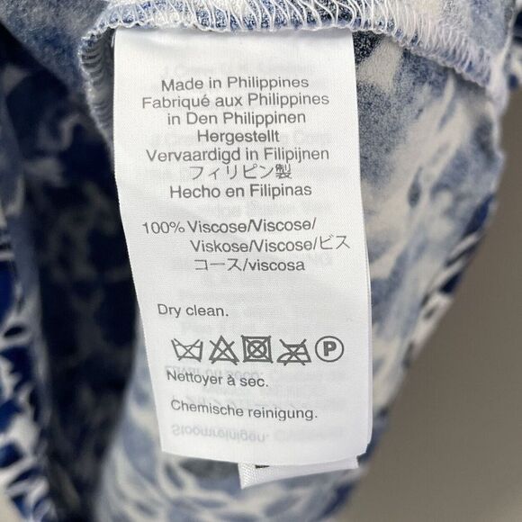 J CREW Womens Blue Floral Print Long Sleeve Shift Dress NEW Viscose XXS 2XS - Picture 7 of 8